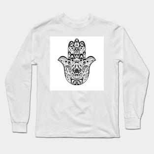 the hand of buddah with mexican patterns ecopop art zentangle Long Sleeve T-Shirt